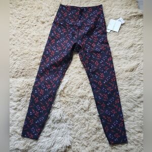 Beyond Yoga Black and Red Floral Leggings